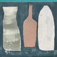 Three on Slate Blue, 12"h x 12"w